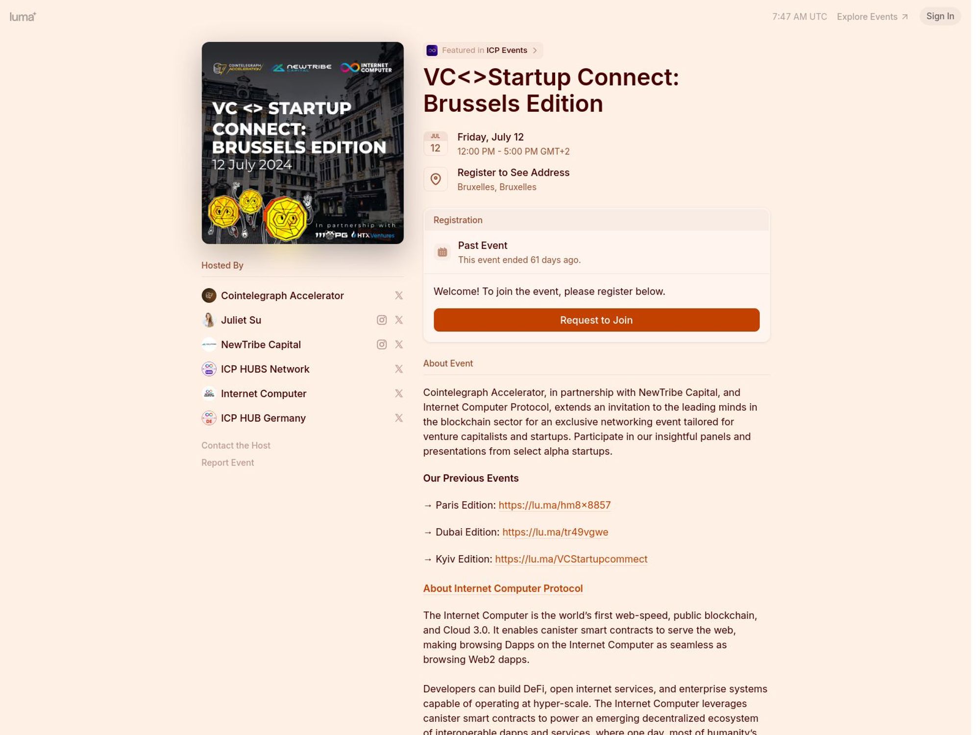 VC & Startup Connect @ EthCC 7 Brussels screenshot