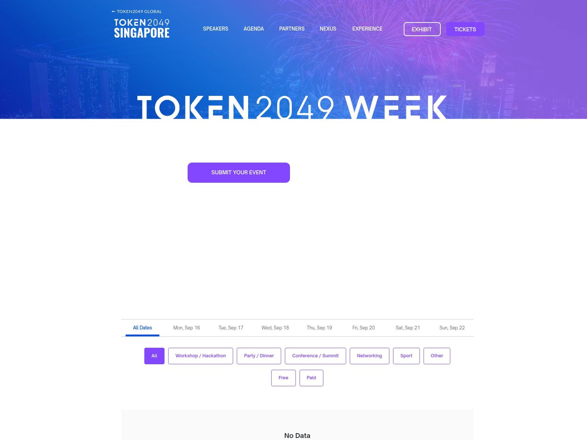 TOKEN2049 Week Singapore website