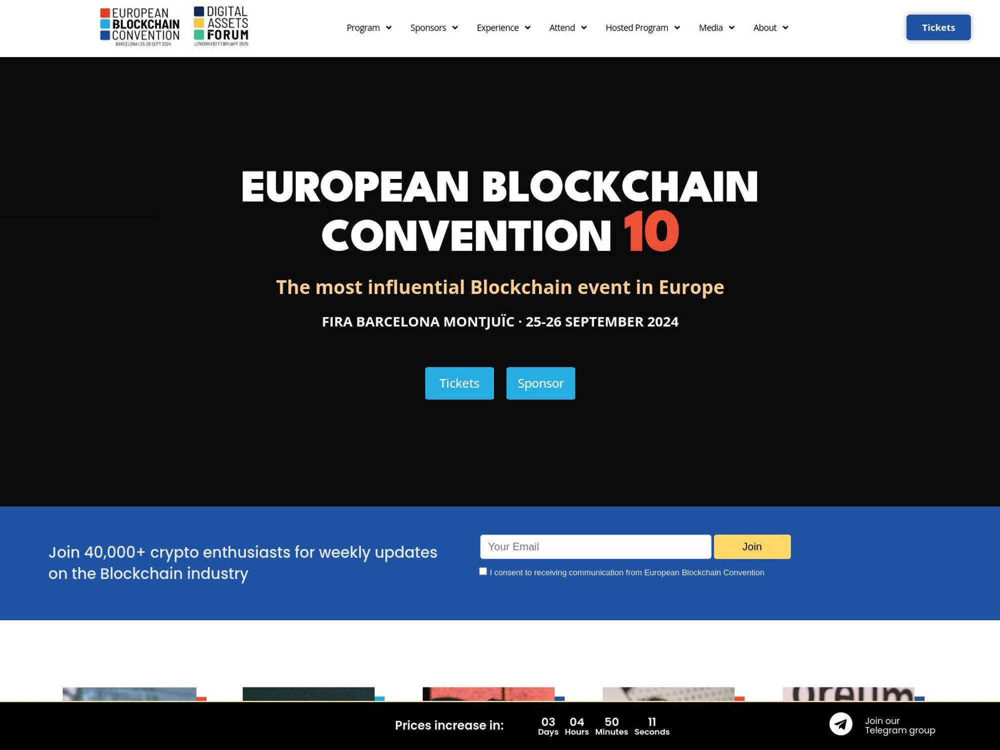 European Blockchain Convention 2024 website