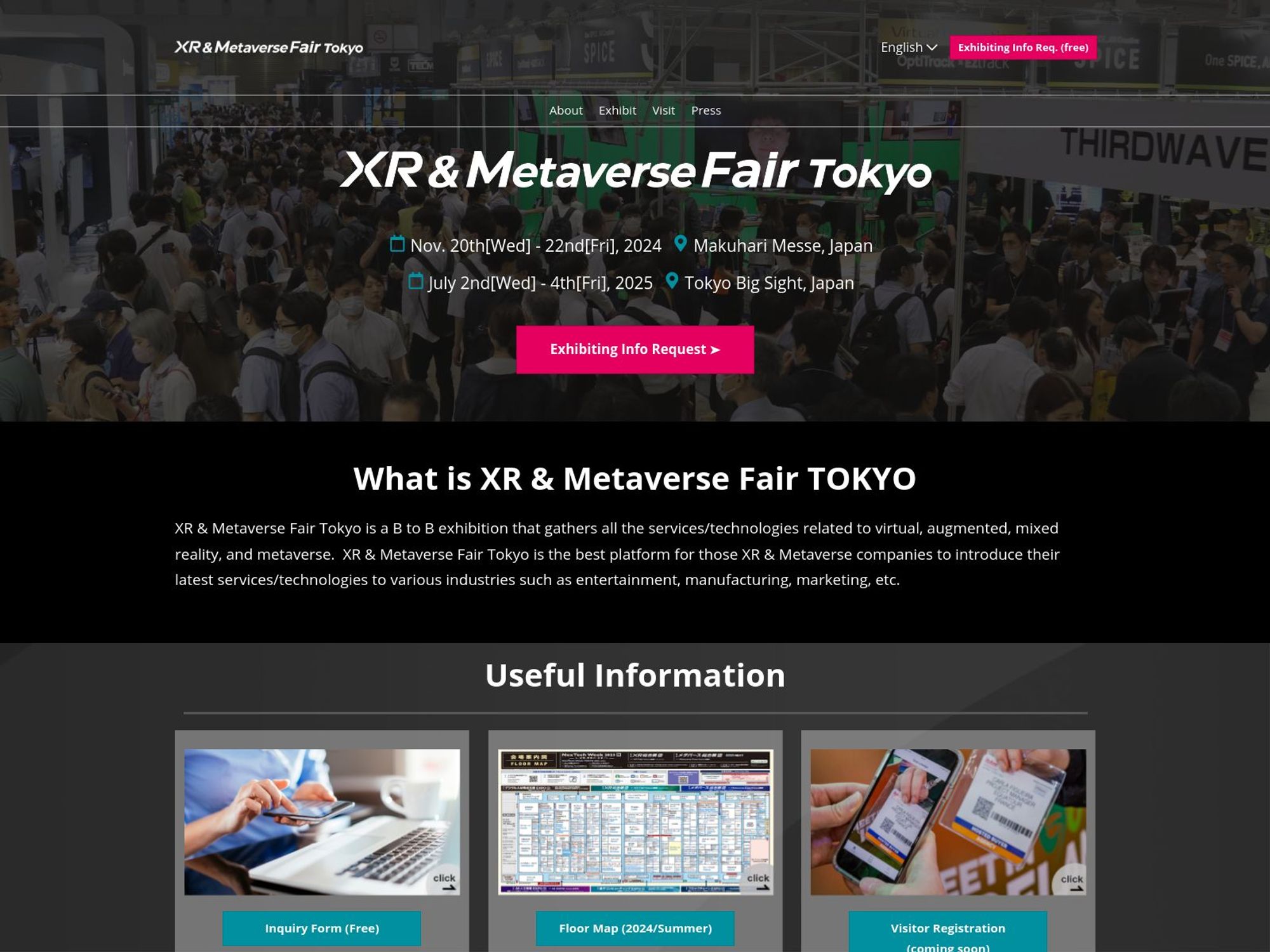 XR & Metaverse Fair Tokyo (Autumn Show) website