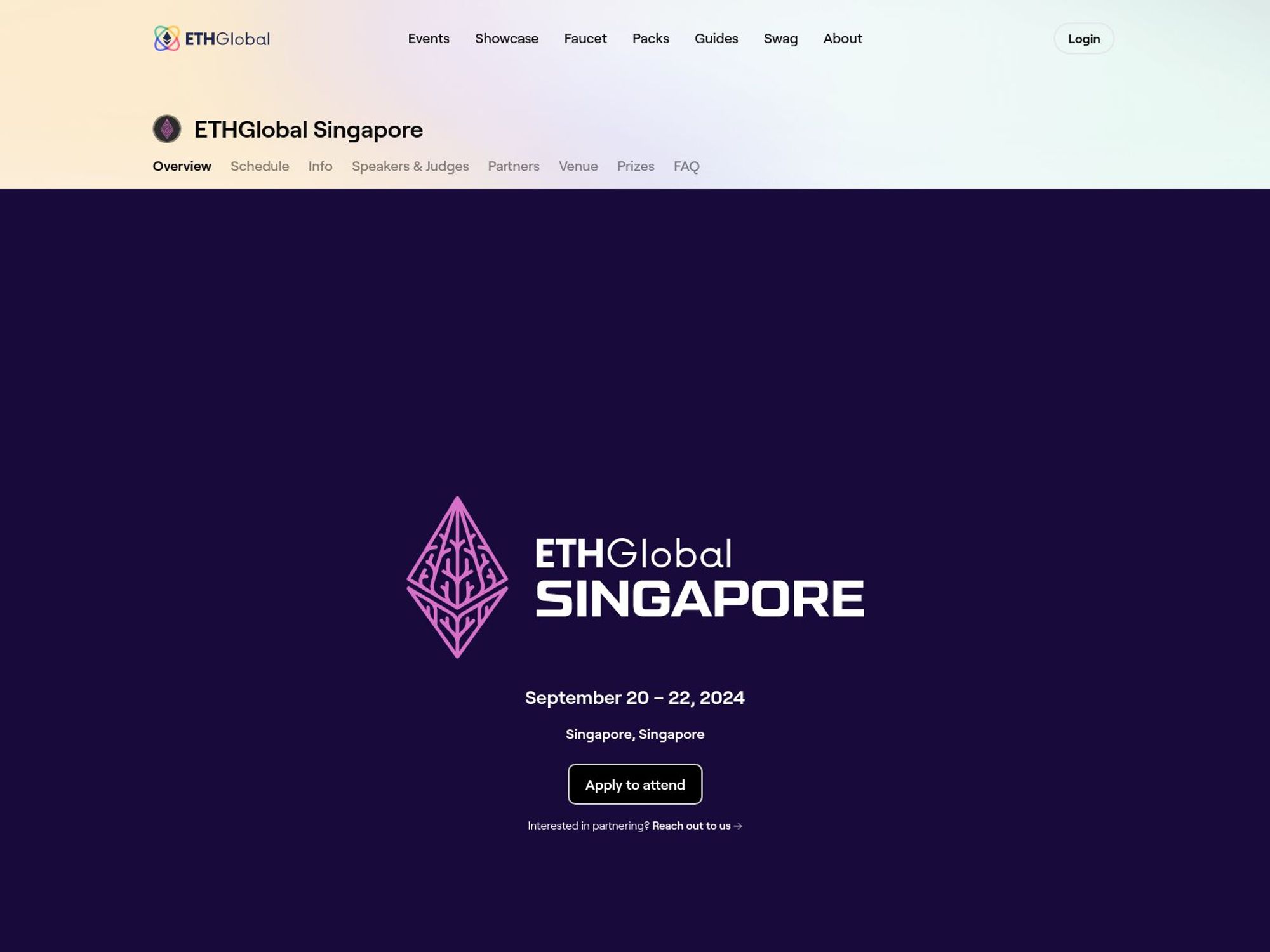 ETHGlobal Singapore website