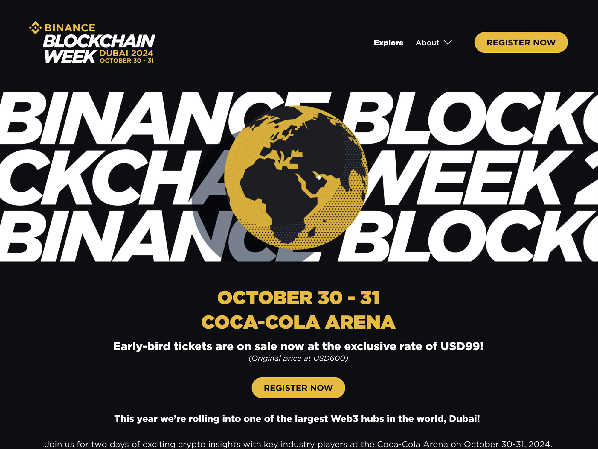 Binance Blockchain Week website