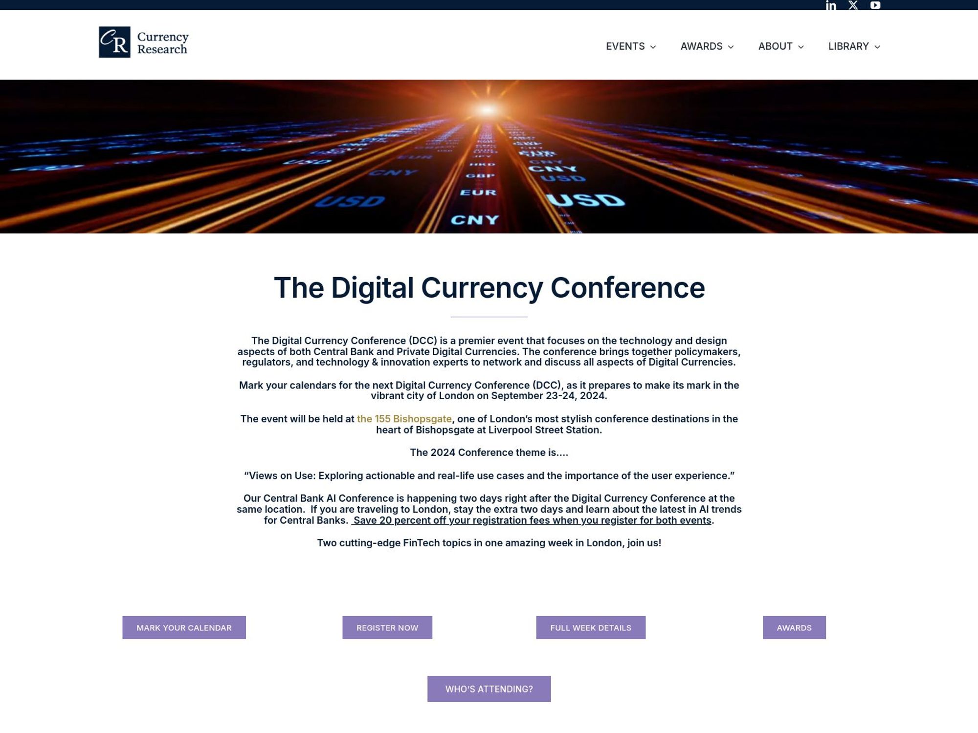 The Digital Currency Conference website