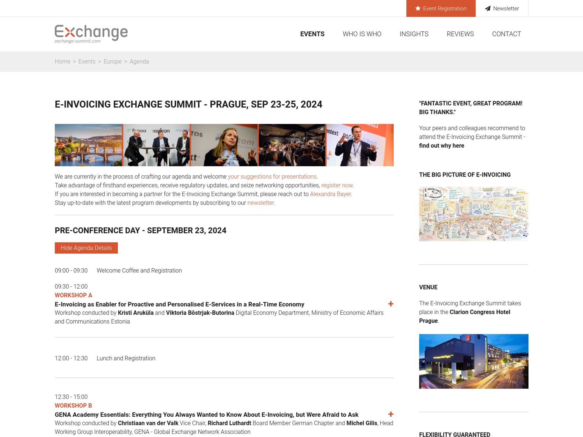 E-Invoicing Exchange Summit Prague screenshot