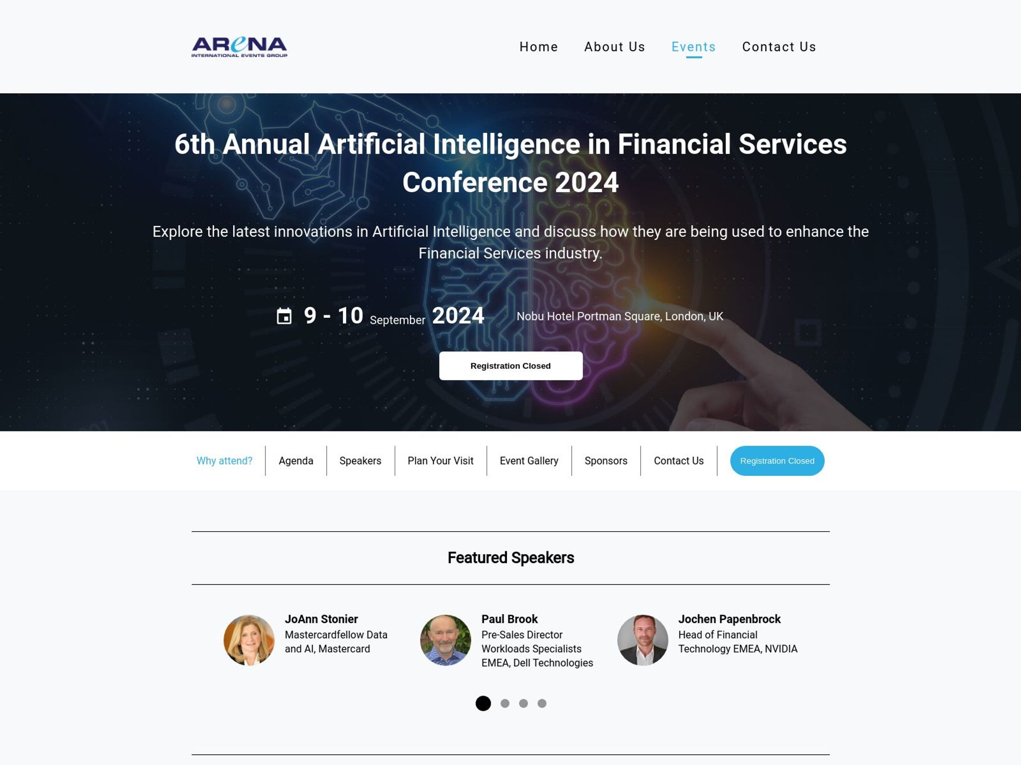 6th Annual Artificial Intelligence in Financial Services Conference screenshot