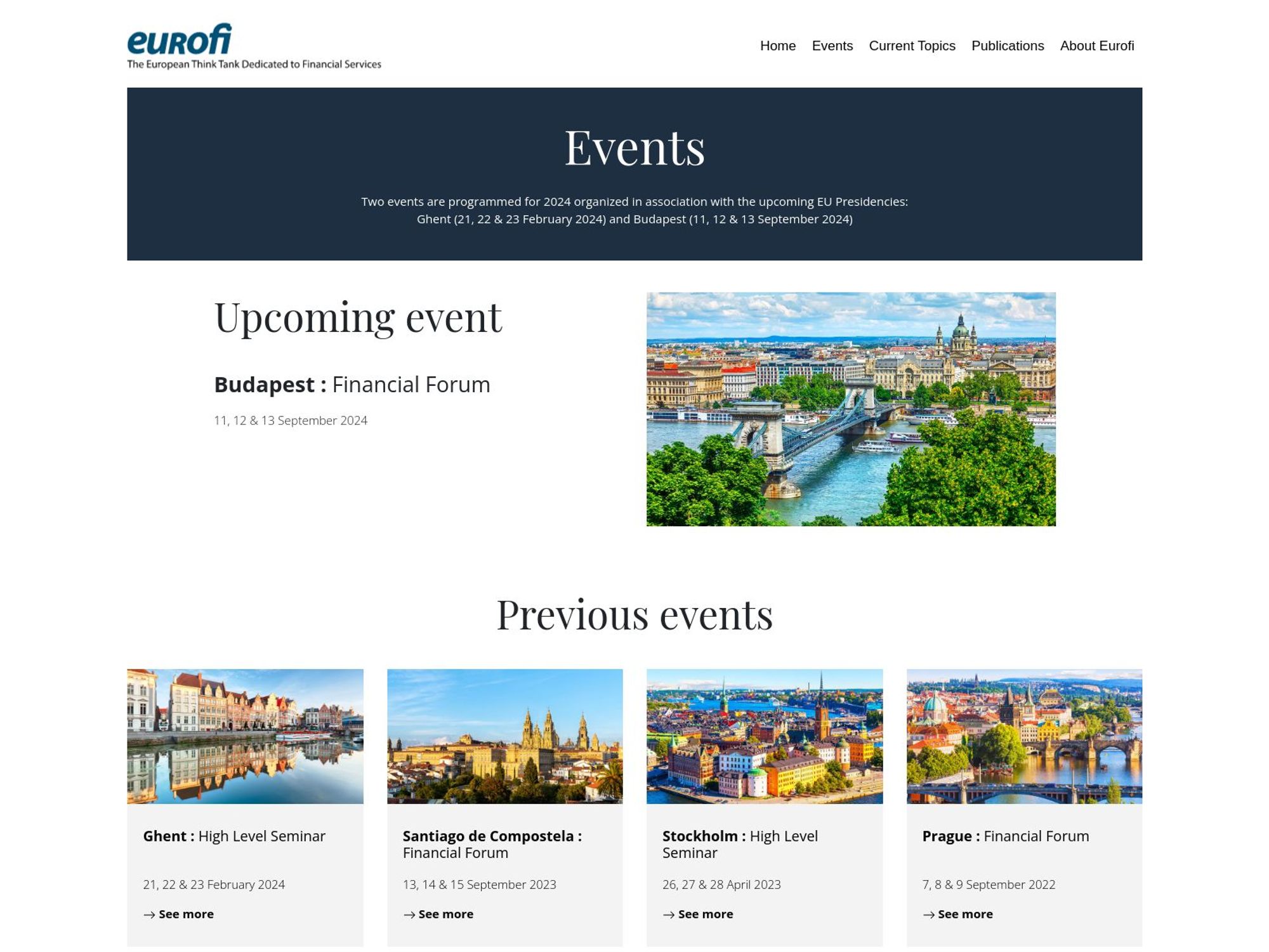 The Eurofi Financial Forum screenshot