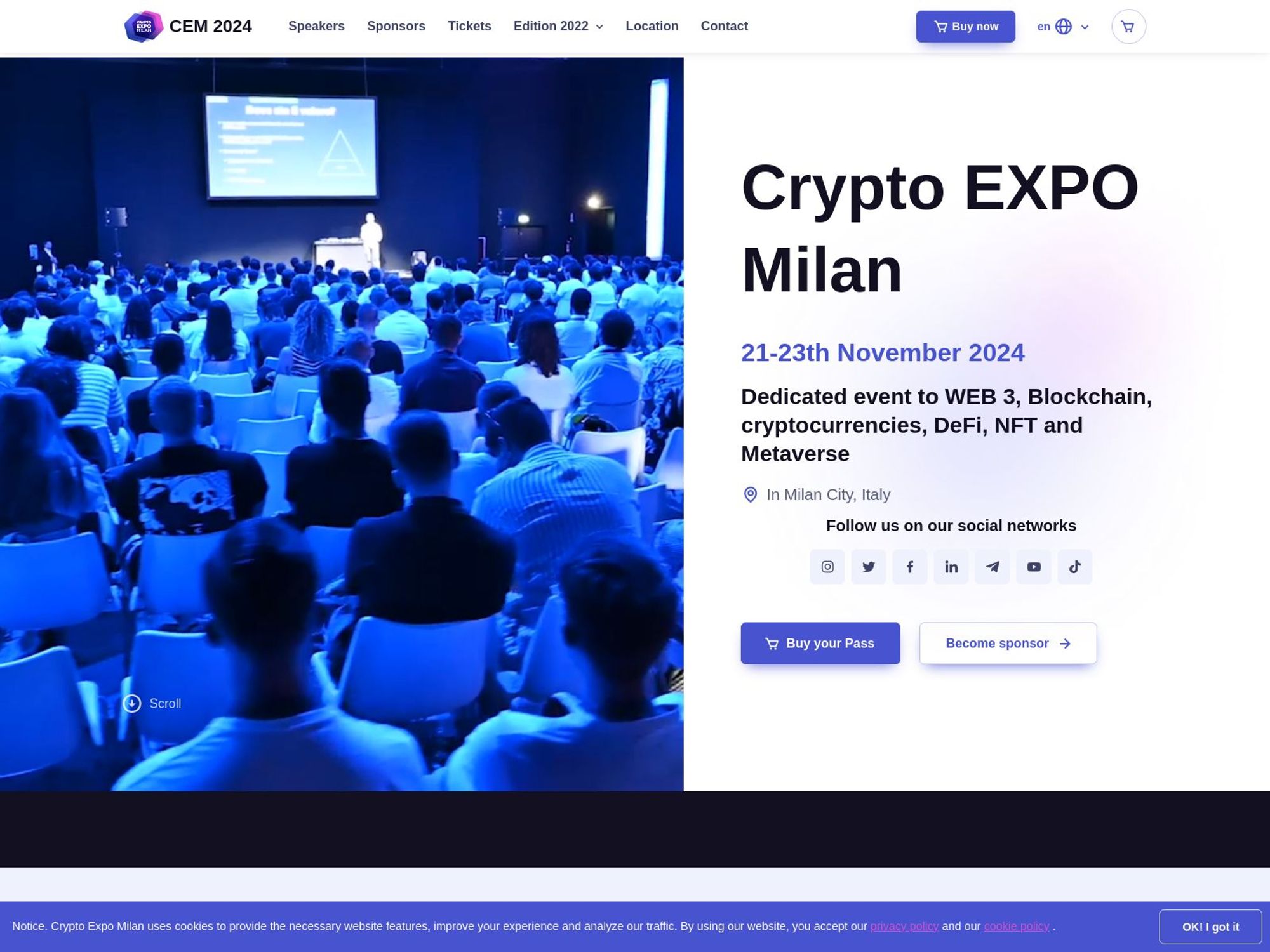 Crypto Expo Milan website