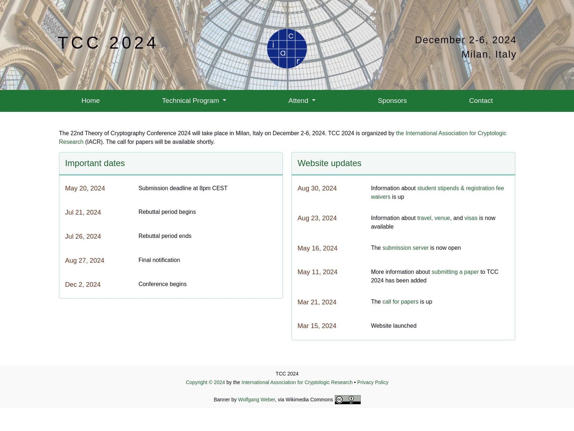 Theory of Cryptography Conference screenshot