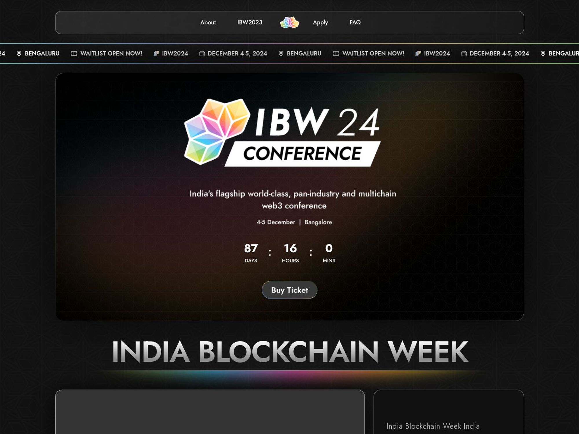 India Blockchain Week website