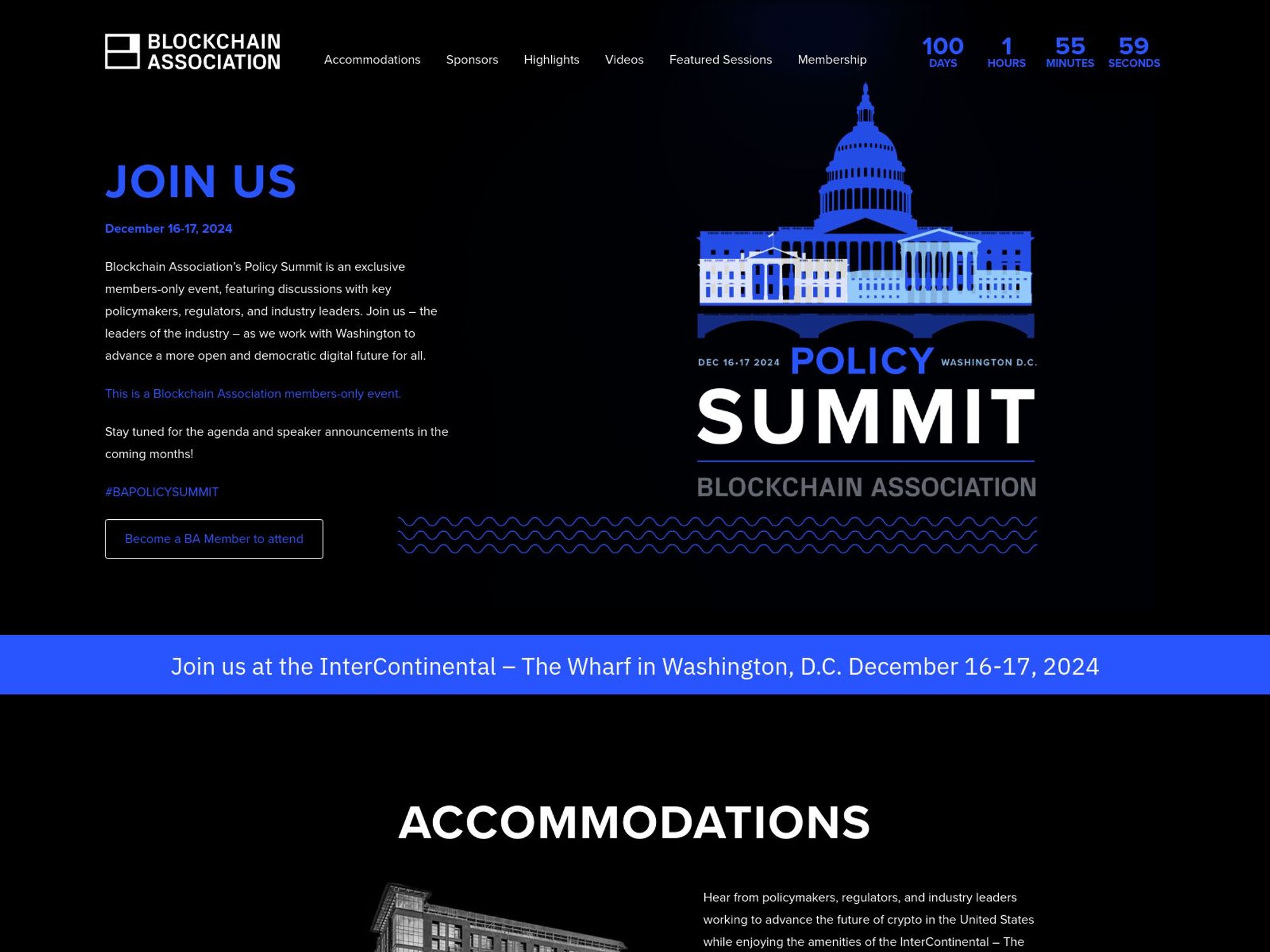 Blockchain Association’s Policy Summit website