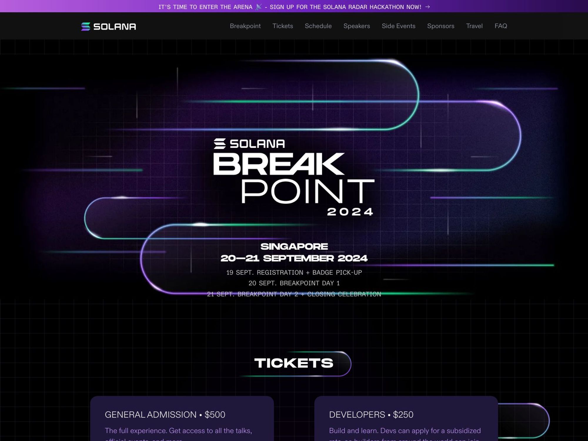 Solana Breakpoint 2024 website