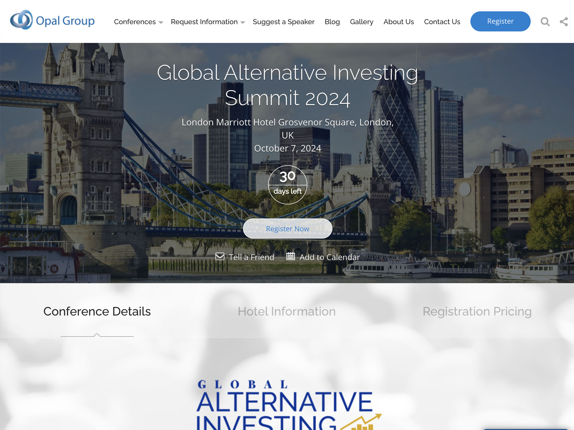 Global Alternative Investing Summit 2024 website