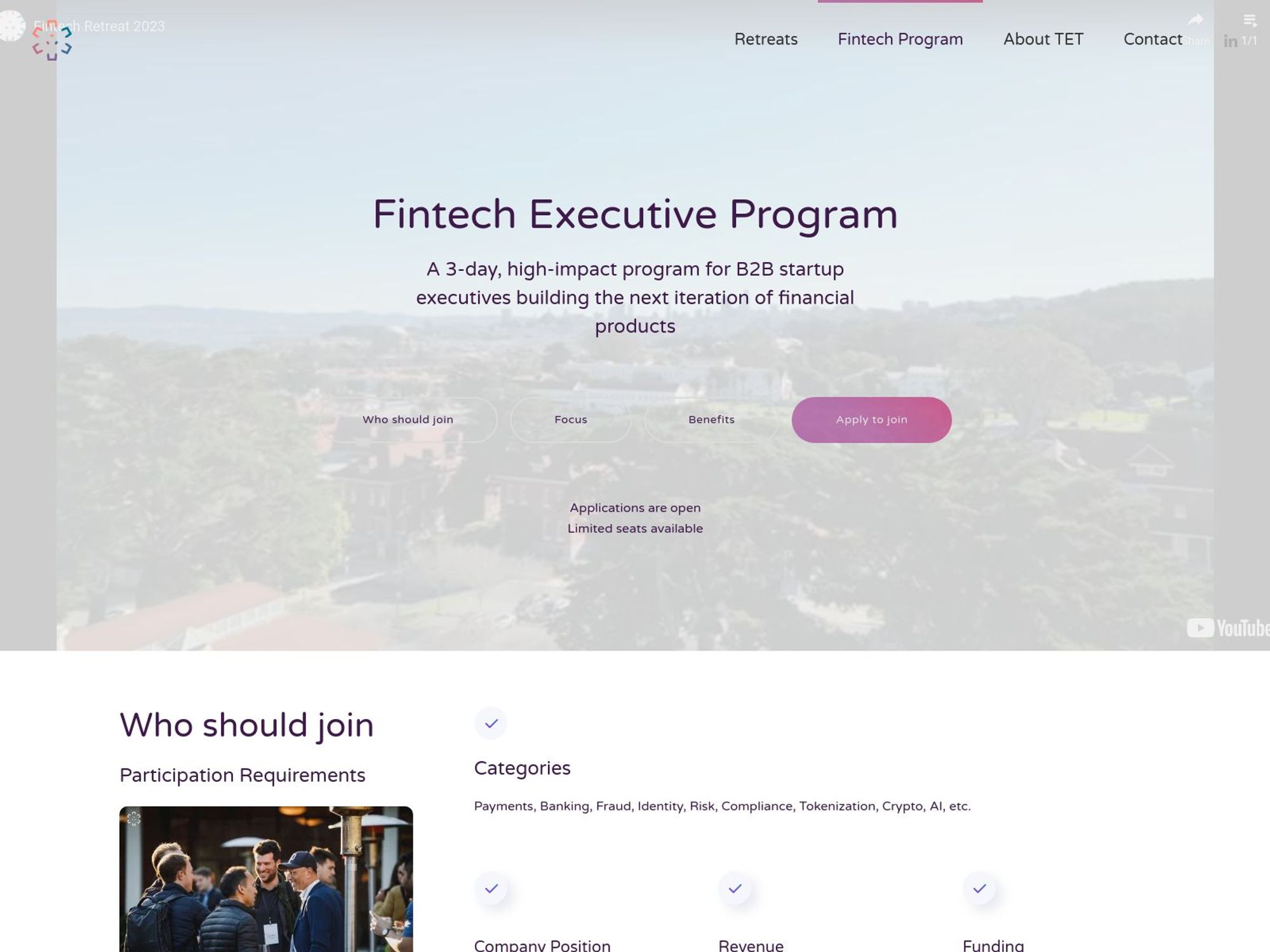 Fintech Executive Program screenshot