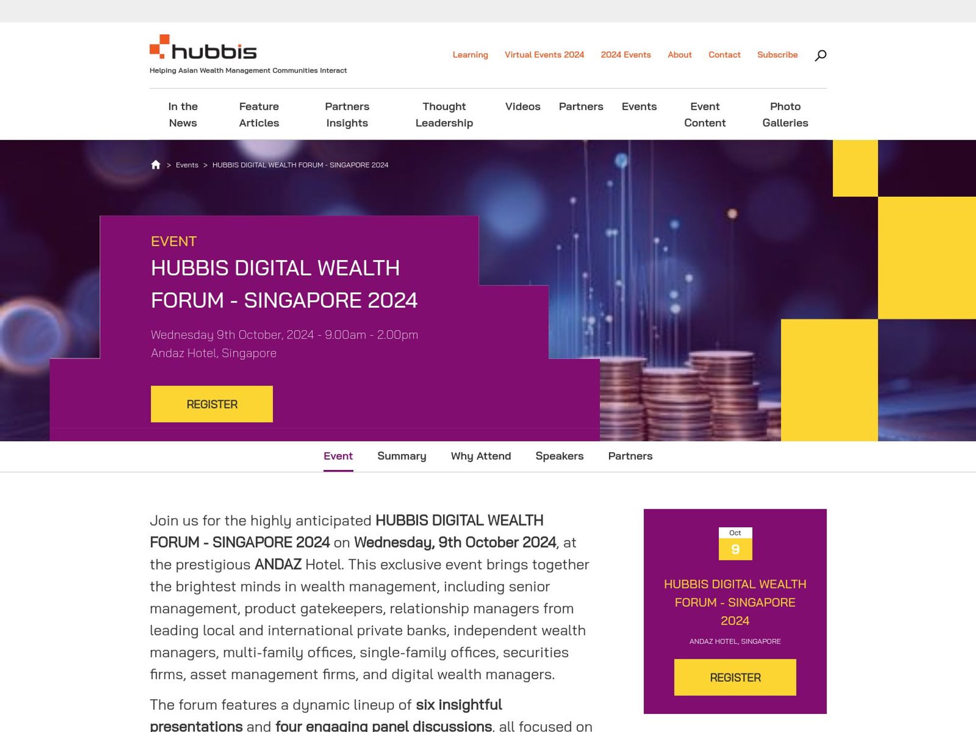 Hubbis Digital Wealth Forum screenshot