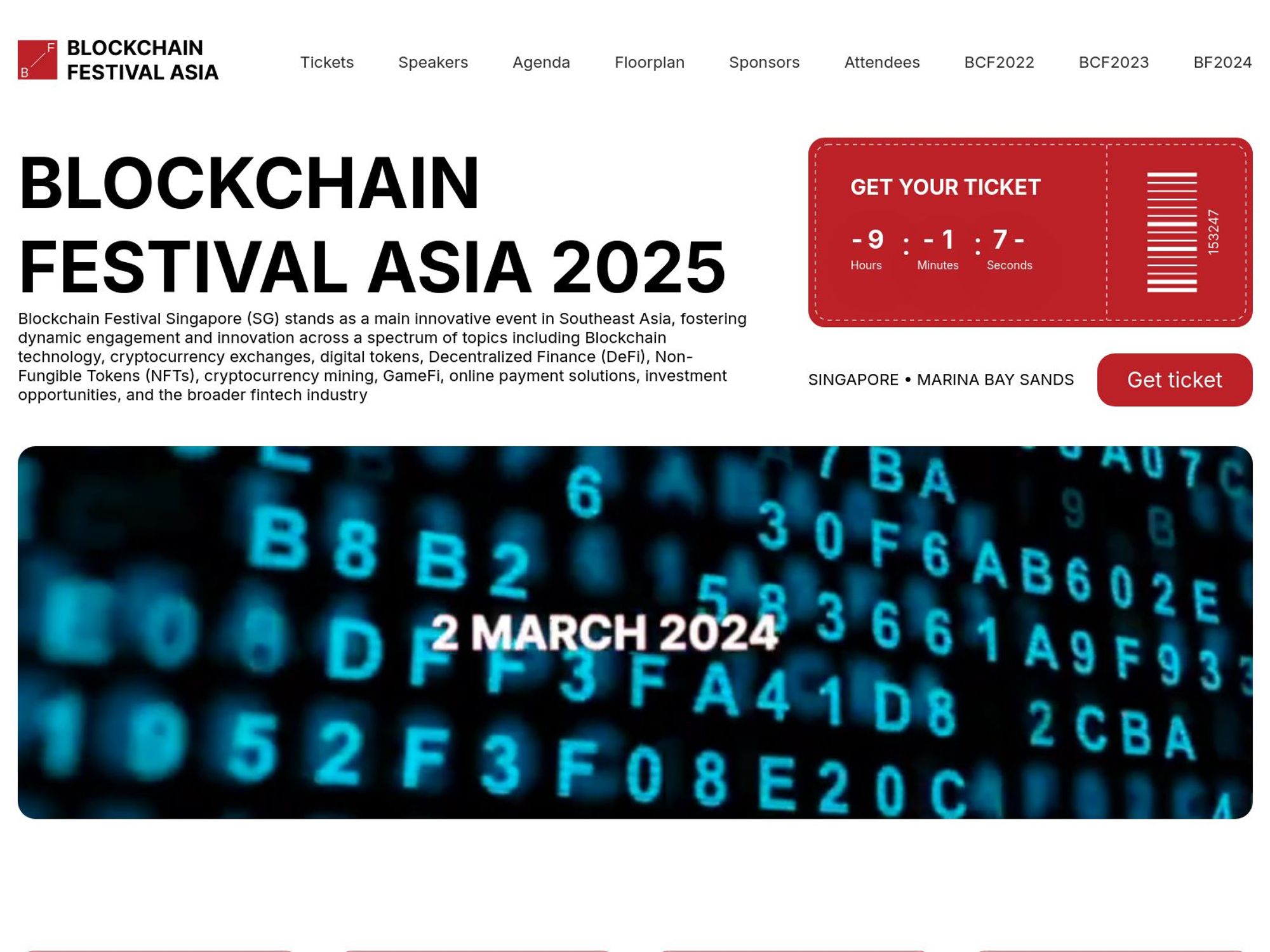 Blockchain Festival Asia website