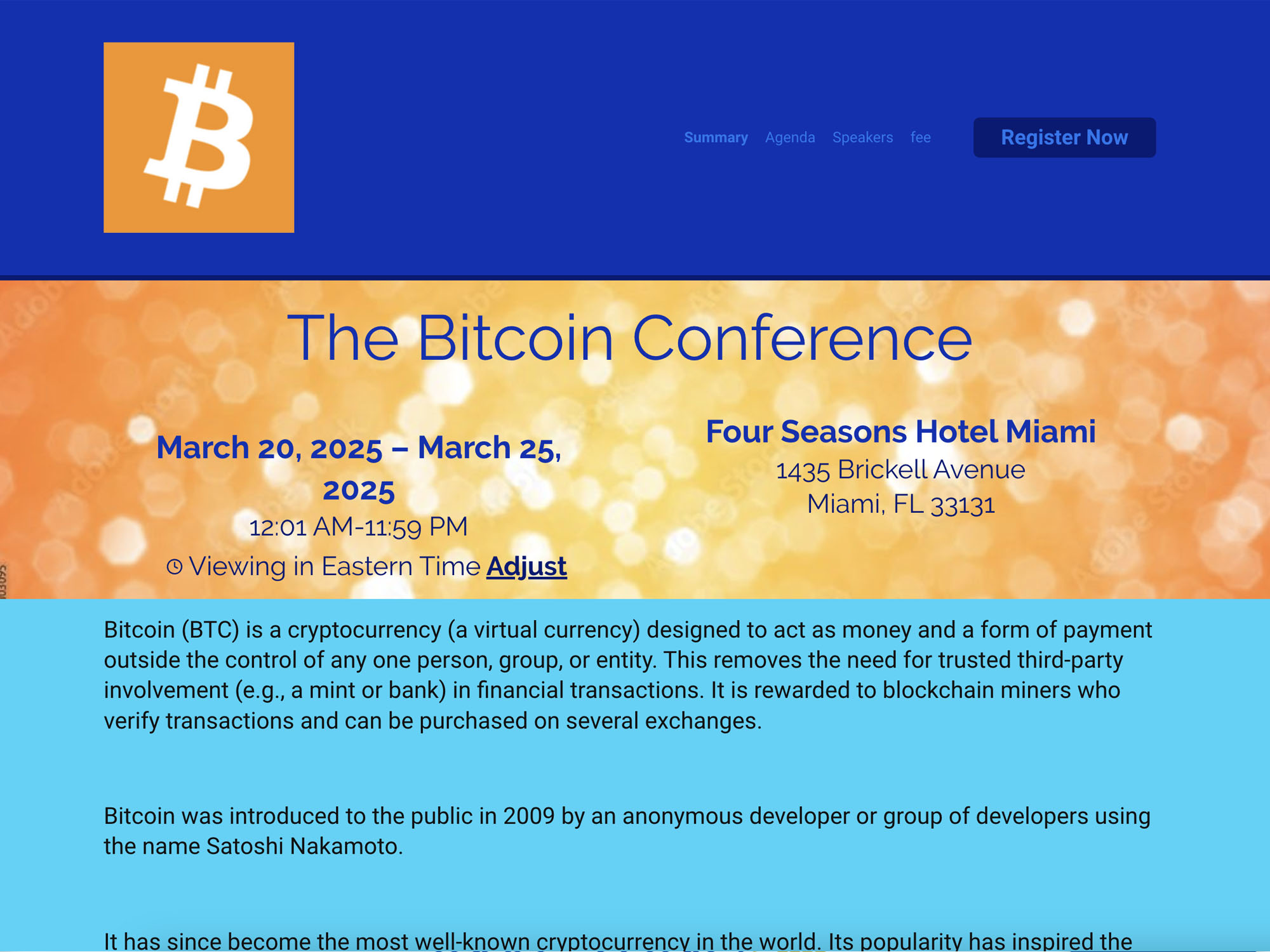 The Bitcoin Conference screenshot