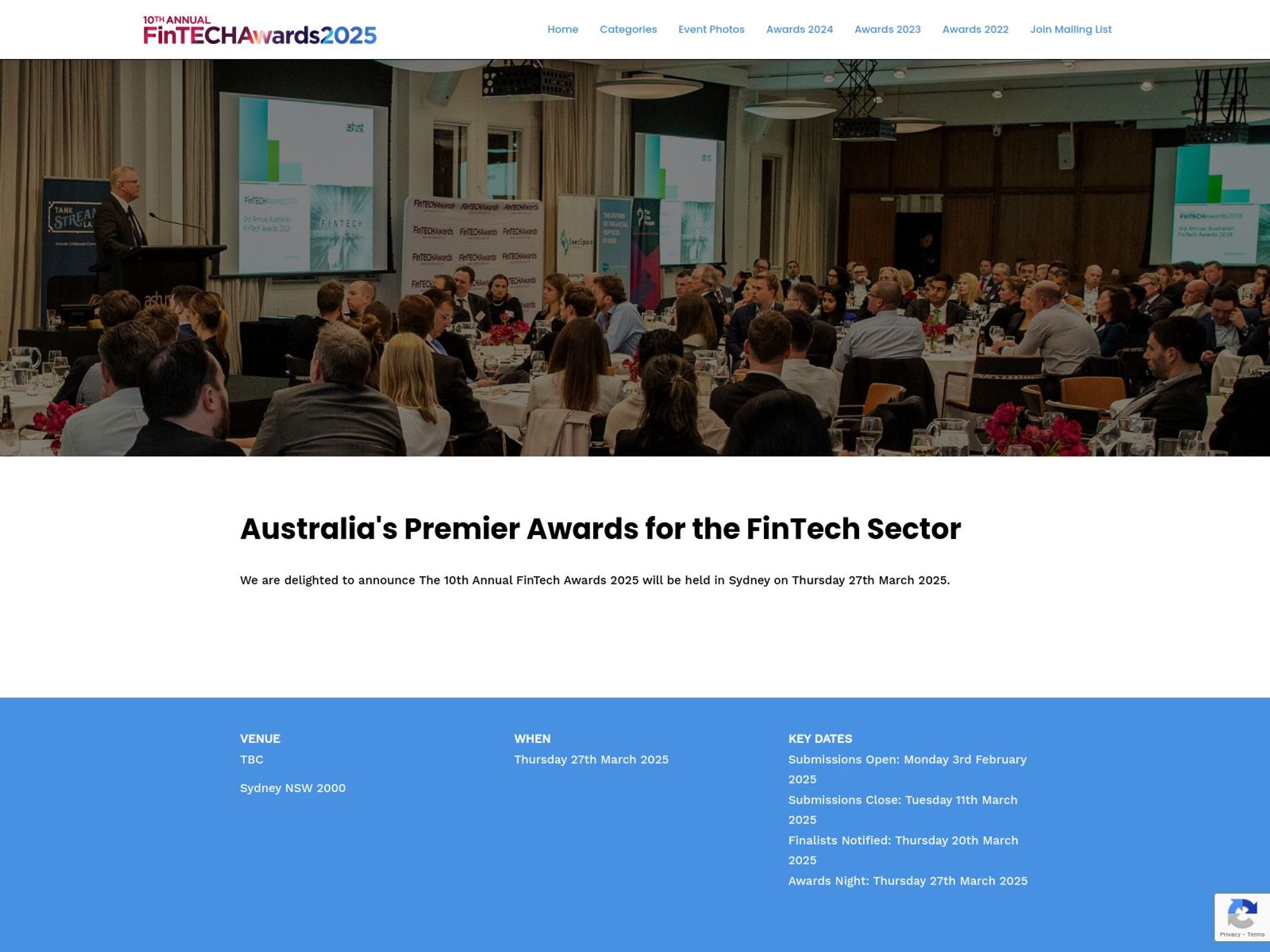 10th Annual FinTech Awards screenshot