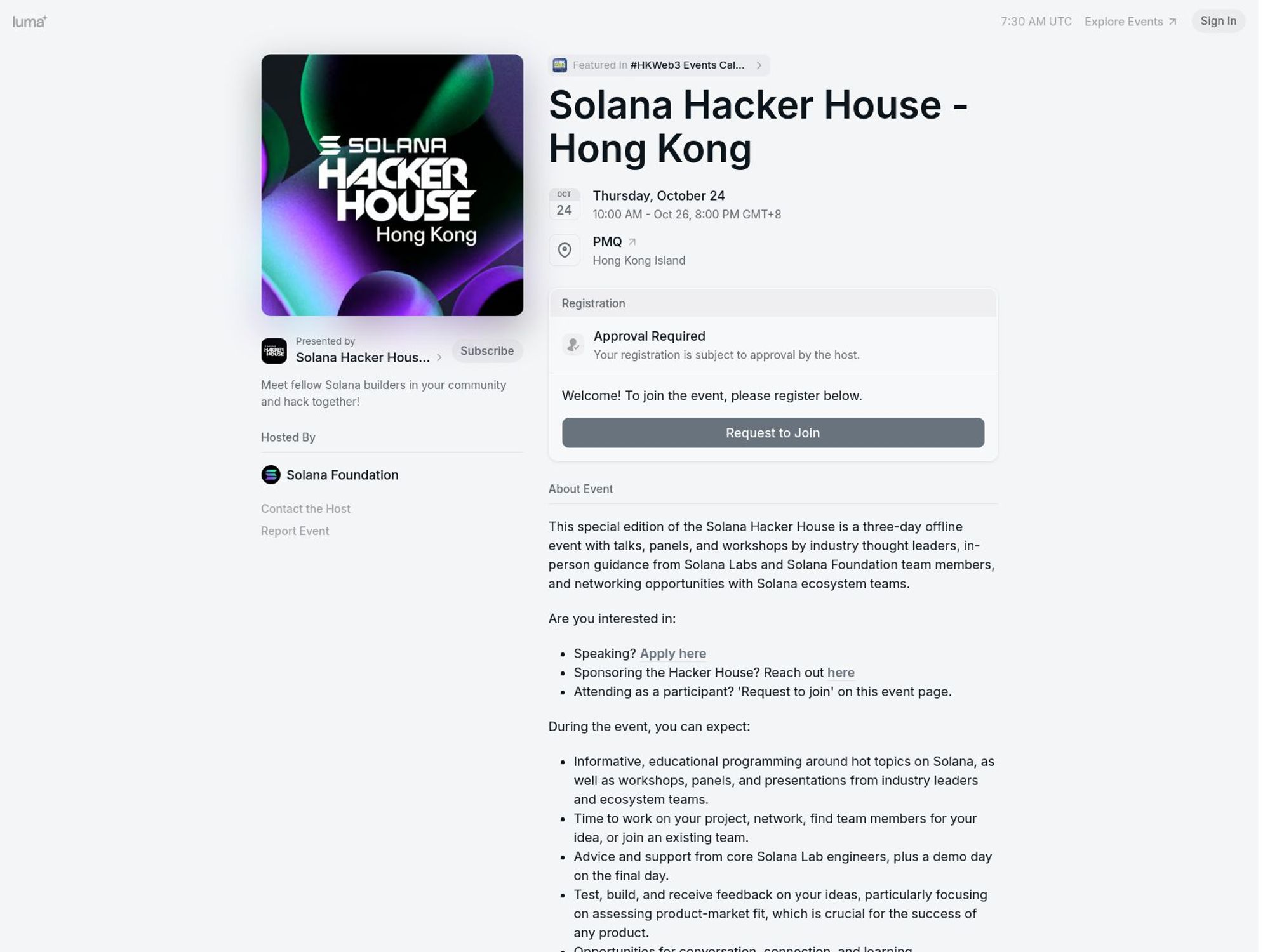 Solana Hacker House screenshot