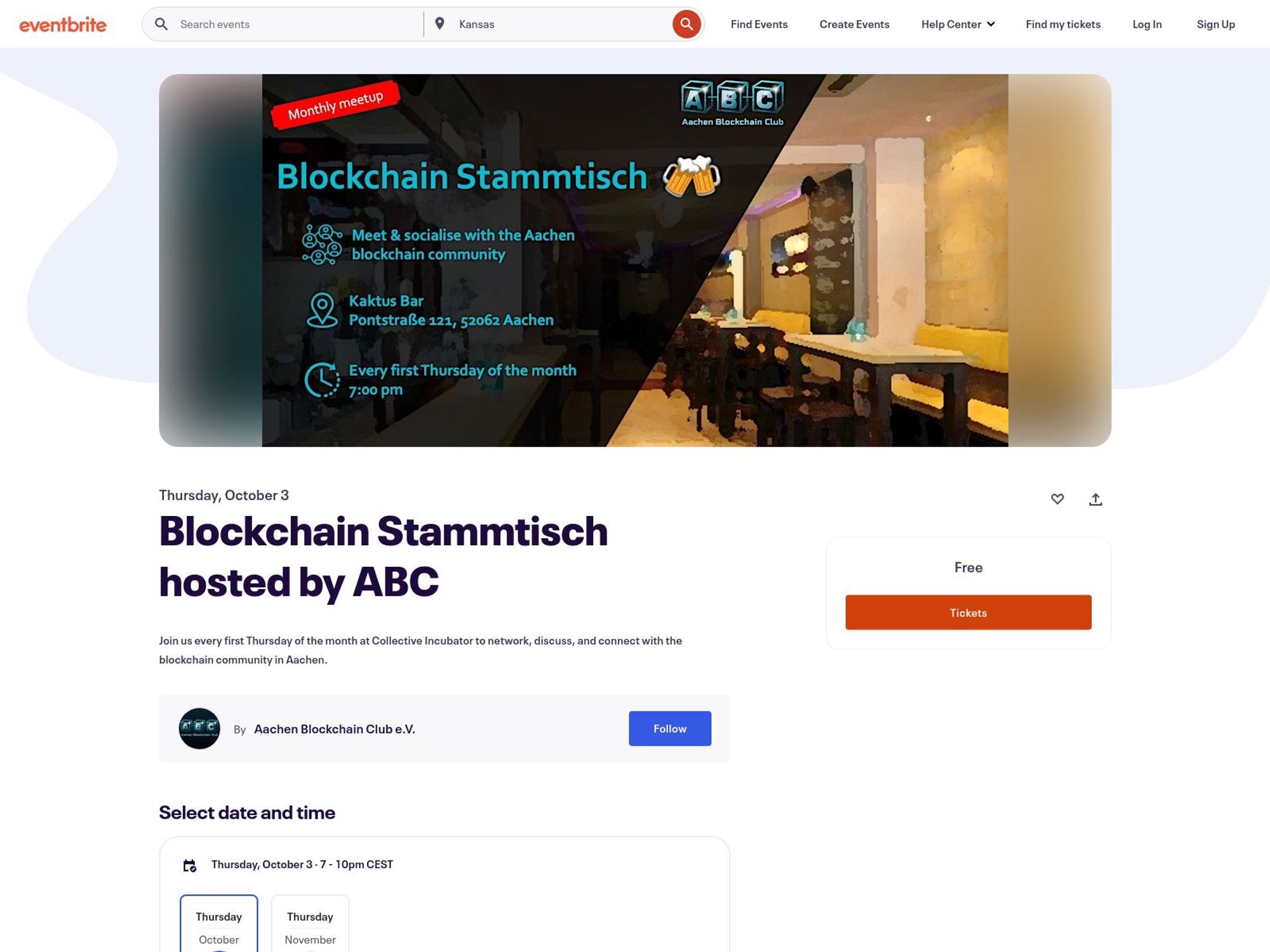 Blockchain Stammtisch hosted by ABC website