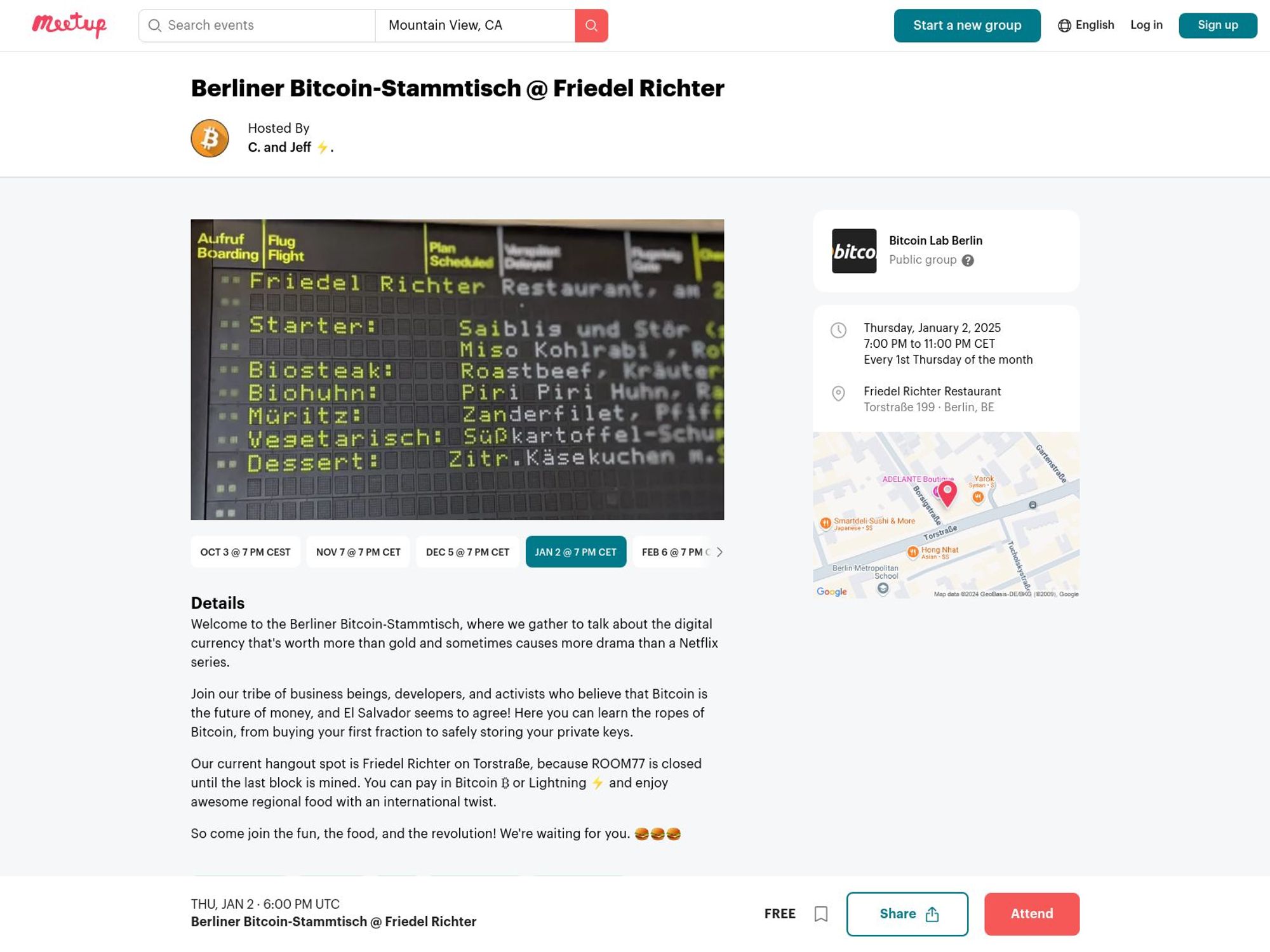 Berliner Bitcoin-Stammtisch January 2025 screenshot