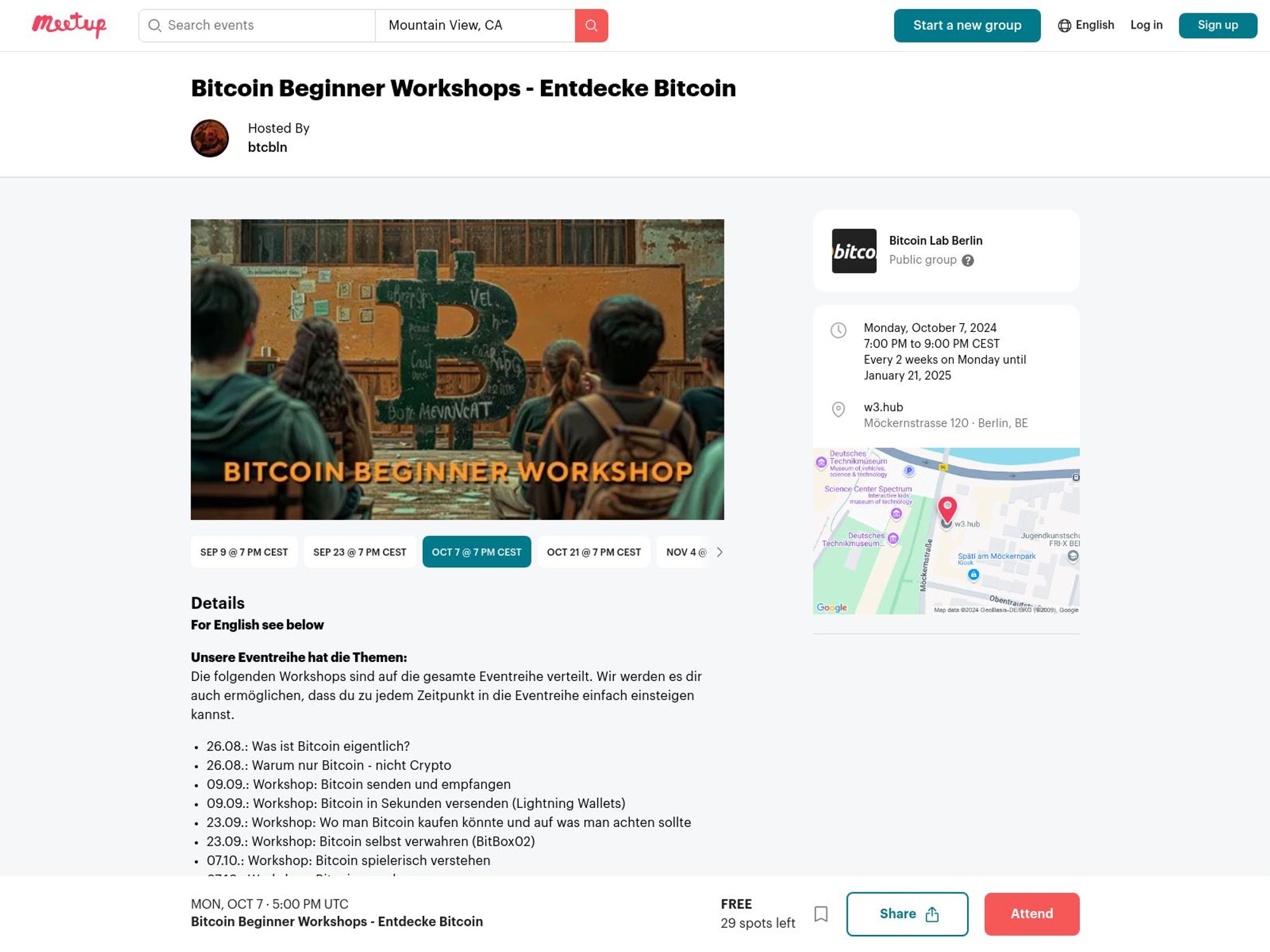 Bitcoin Beginner Workshop - Understanding Bitcoin in a playful way website