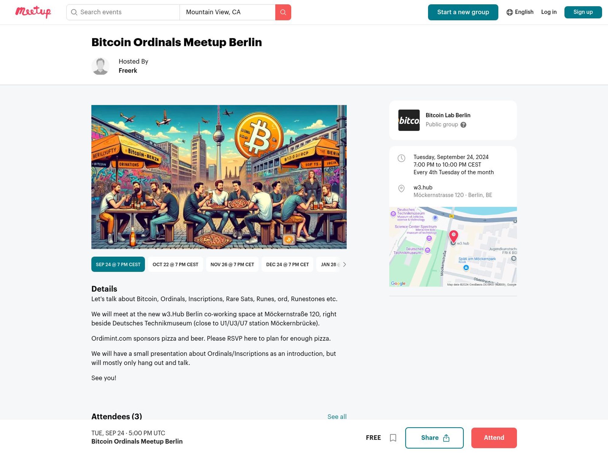 Bitcoin Ordinals Meetup Berlin website