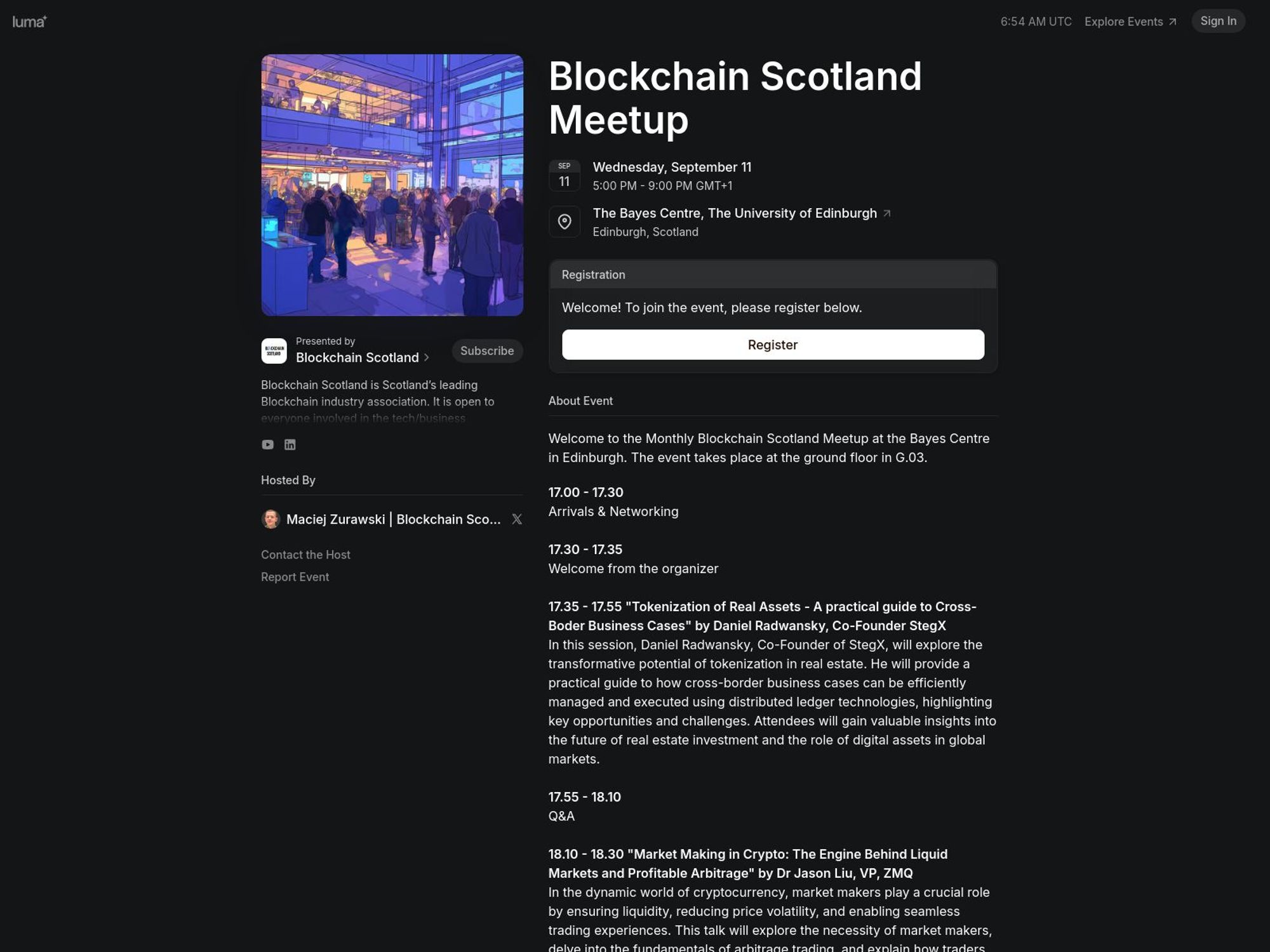 Blockchain Scotland Meetup screenshot