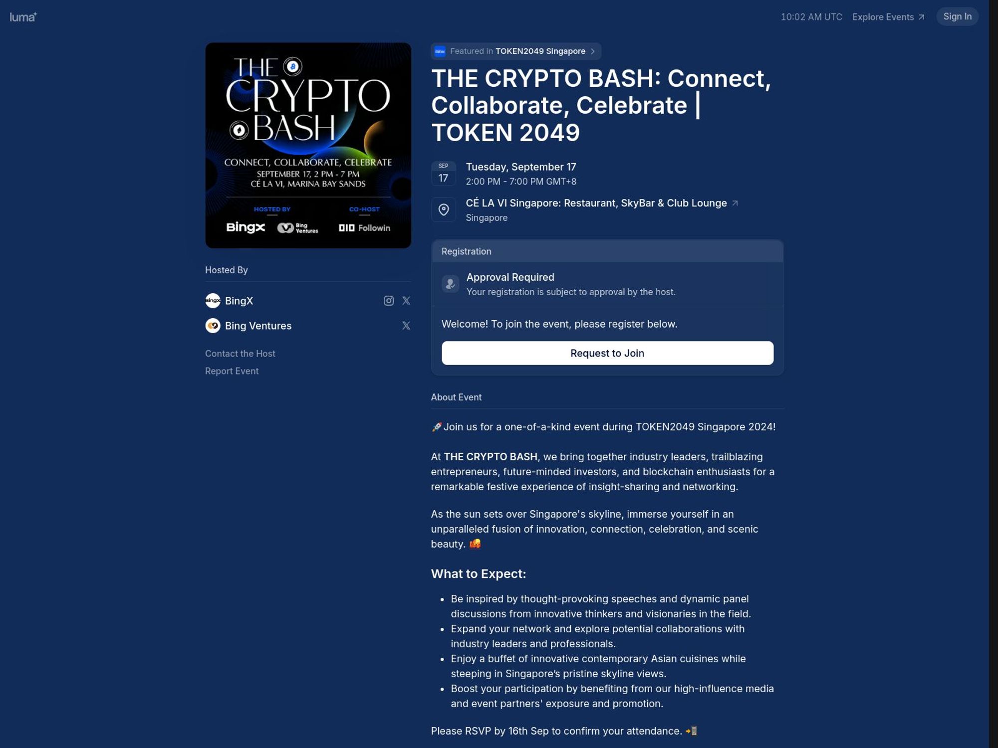 THE CRYPTO BASH: Connect, Collaborate, Celebrate | TOKEN 2049 website