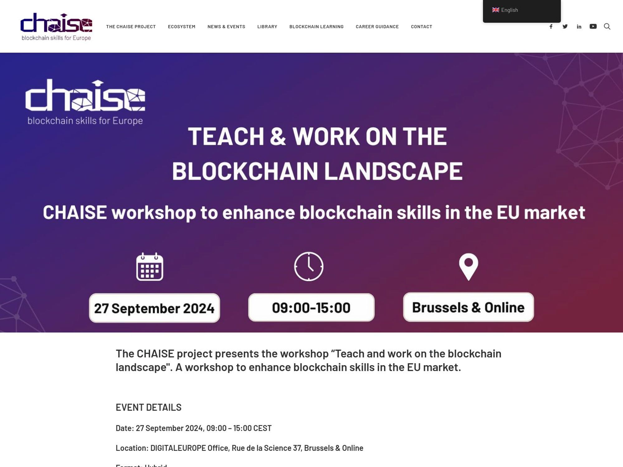 Chaise Workshop: Teach and work on the blockchain landscape screenshot