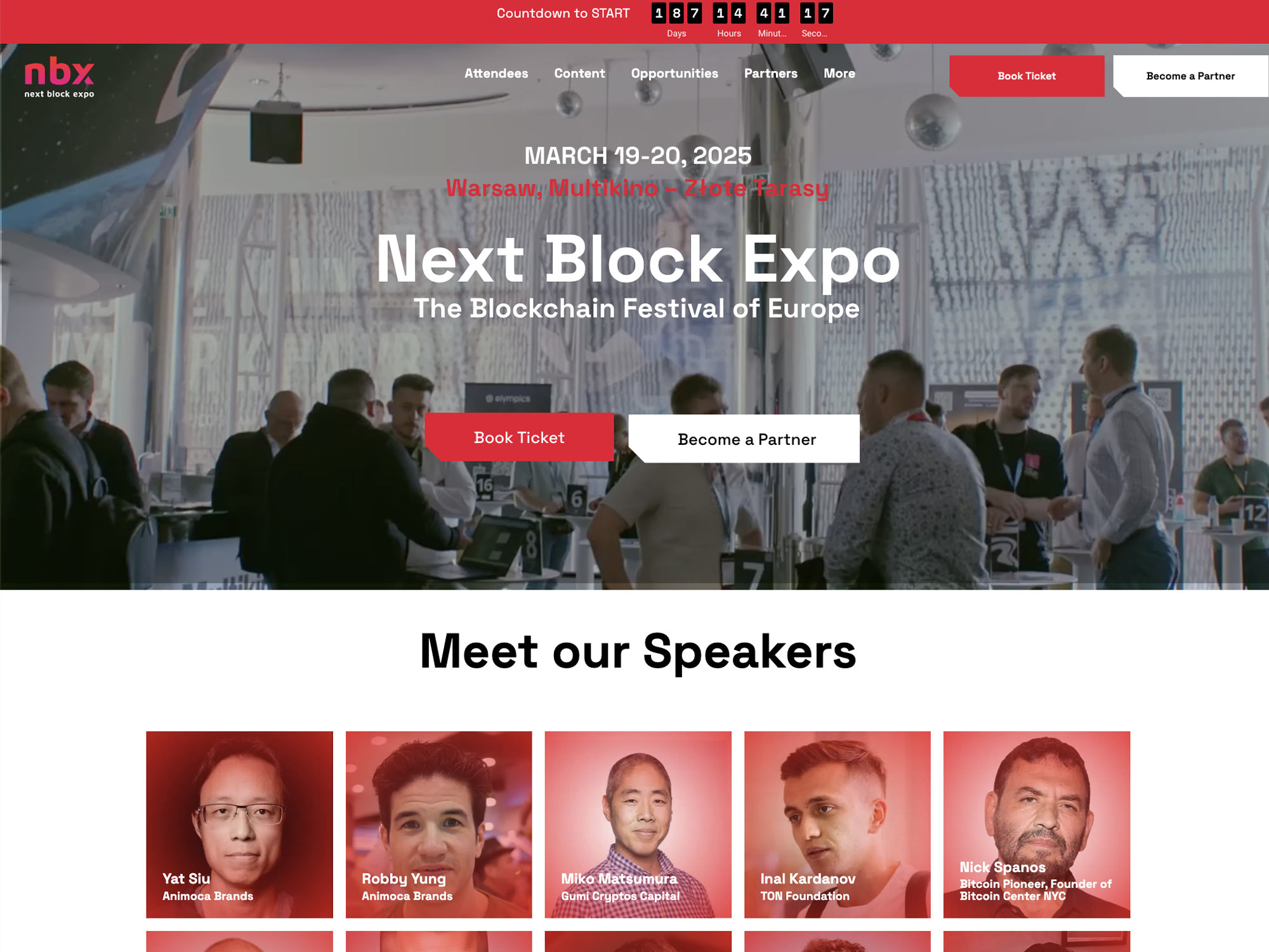 Next Block Expo website