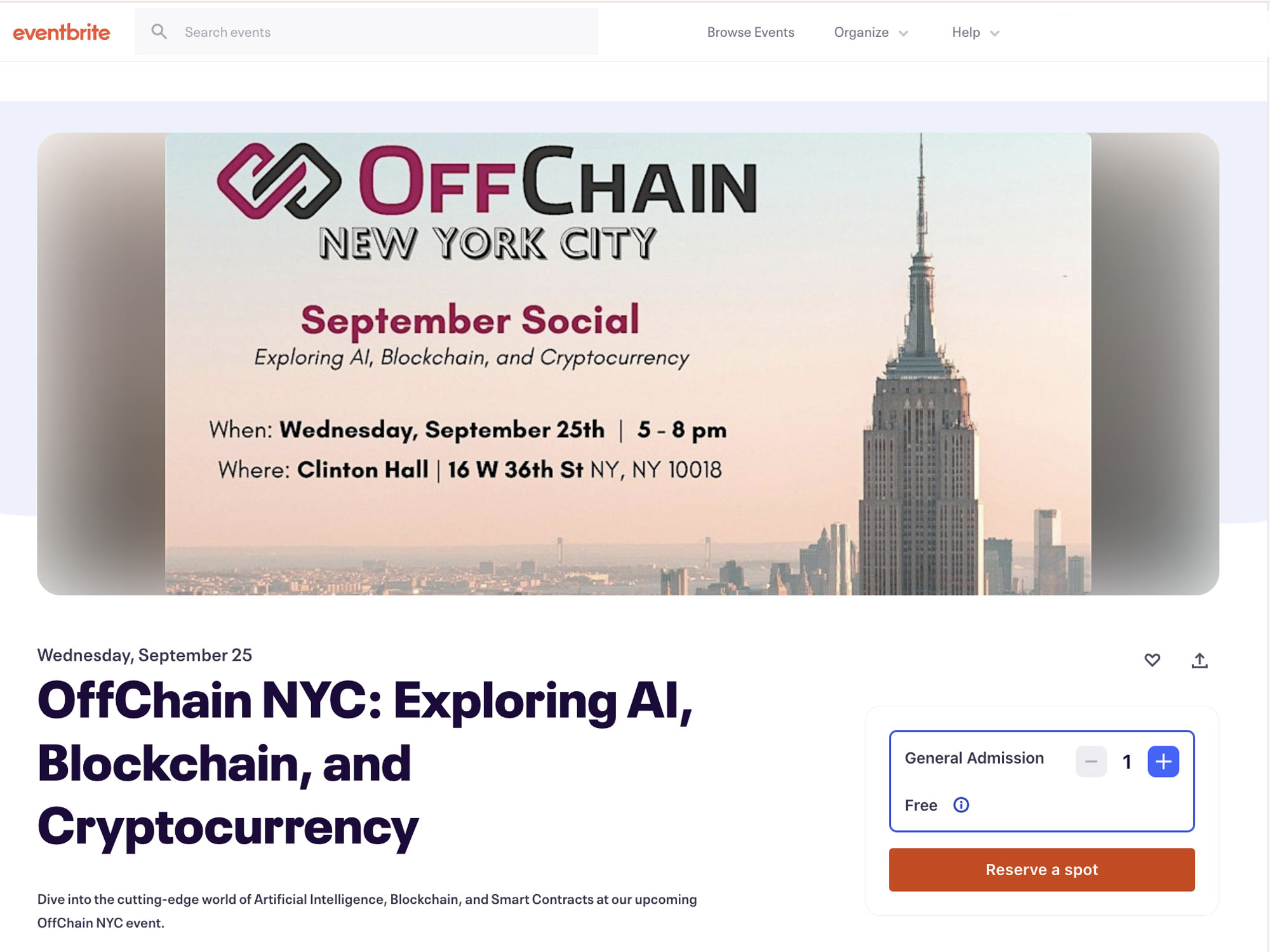 OffChain NYC: Exploring AI, Blockchain, and Cryptocurrency website