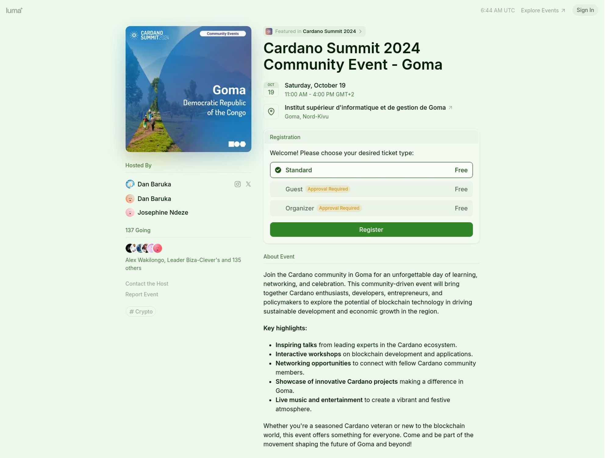 Cardano Summit 2024 Community Event – Goma screenshot