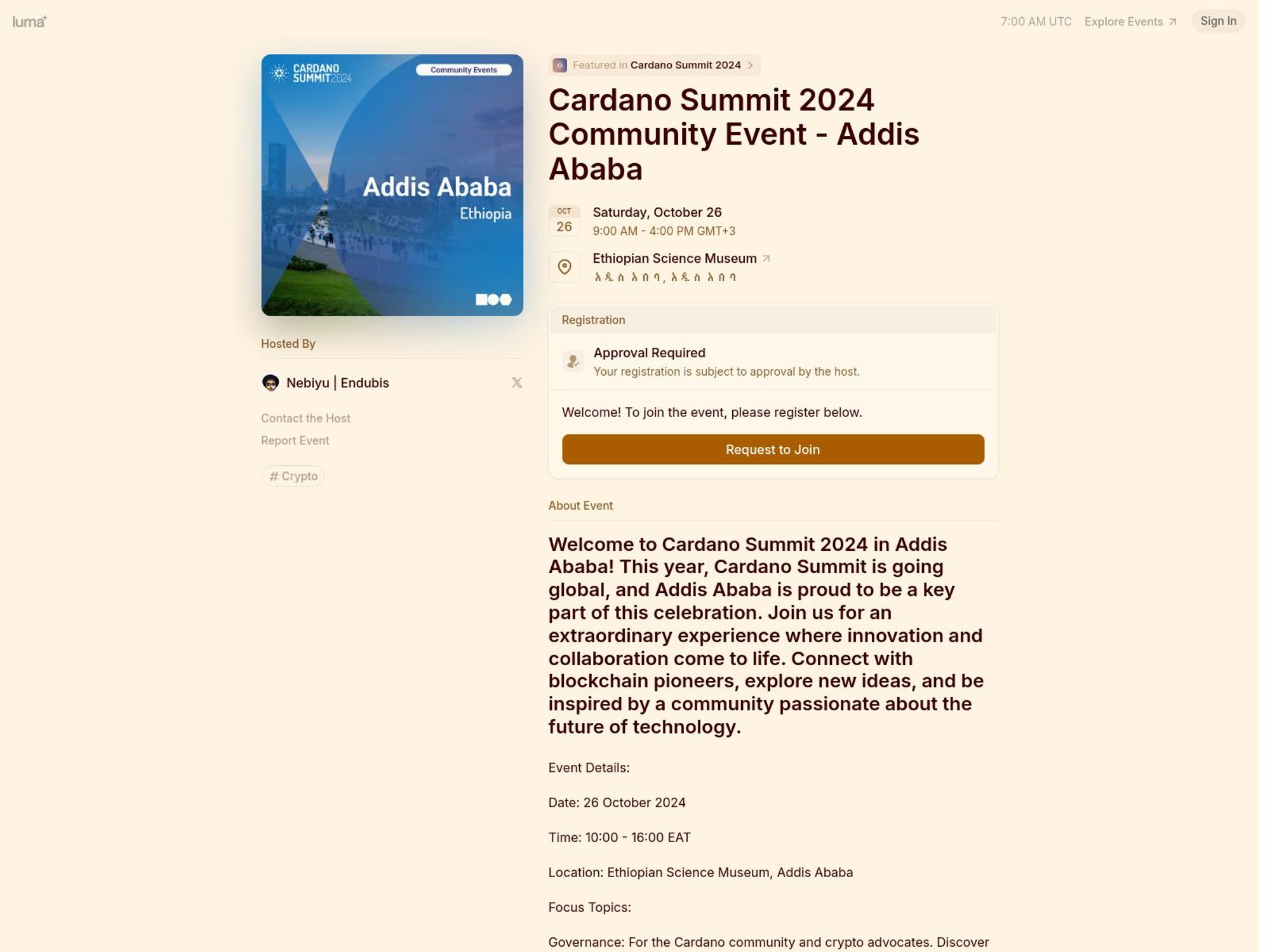 Cardano Summit 2024 Community Event – Addis Ababa screenshot