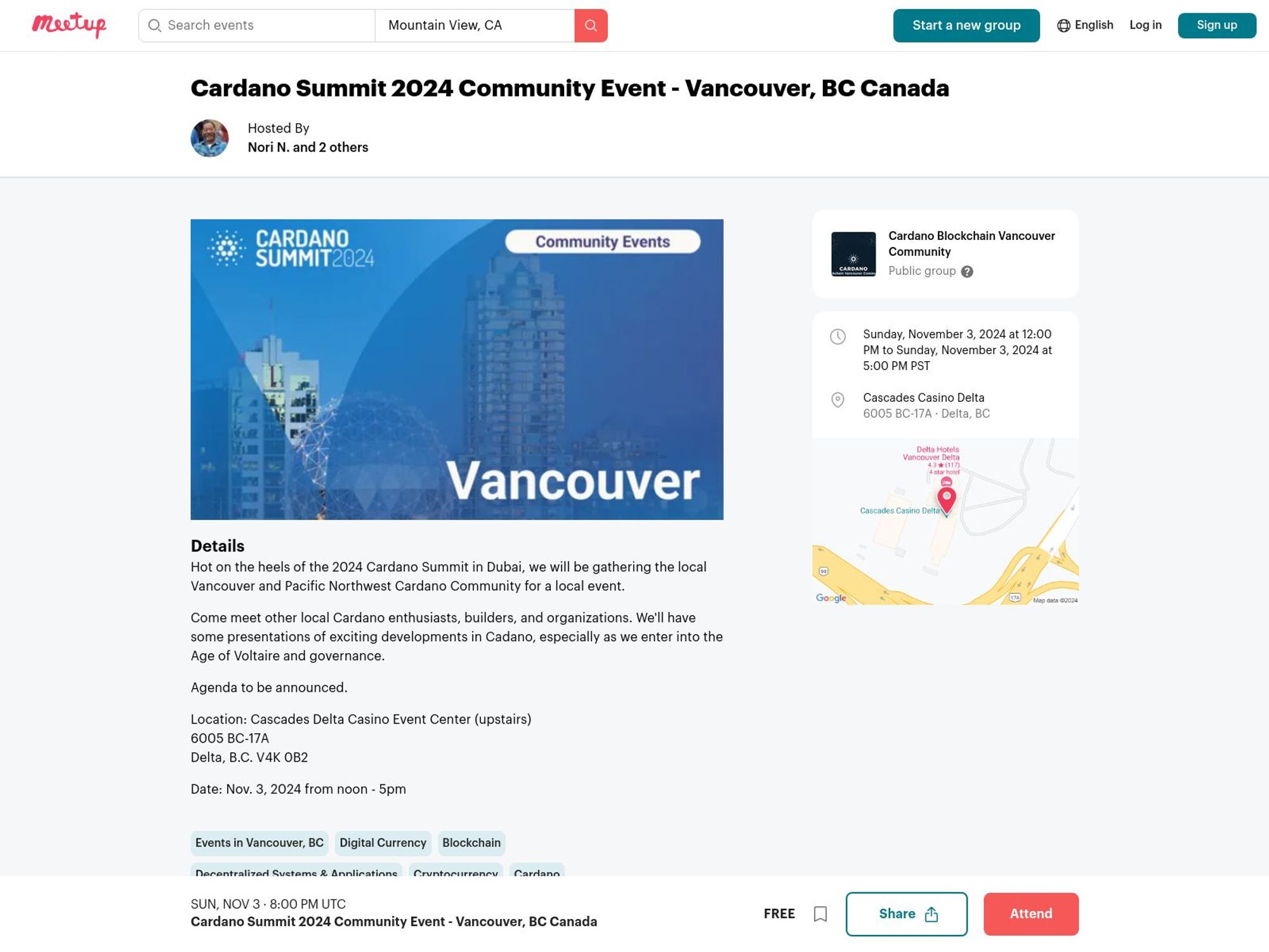 Cardano Summit 2024 Community Event – Vancouver screenshot